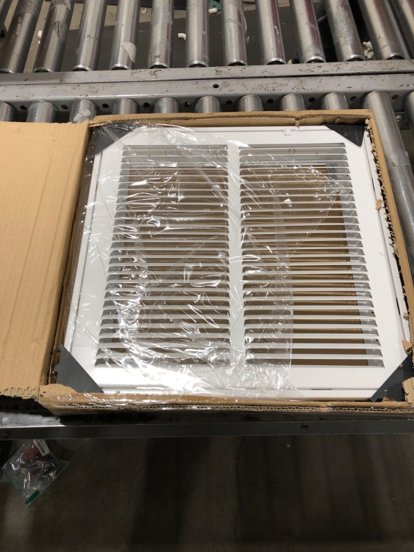 Photo 2 of 14"W x 14"H [Duct Opening Size] Steel Return Air Filter Grille (AGC Series) Removable Door, for 1-inch Filters, Vent Cover Grill, White, Outer Dimensions: 16 5/8"W X 16 5/8"H for 14x14 Opening Duct Opening Size: 14"x14"