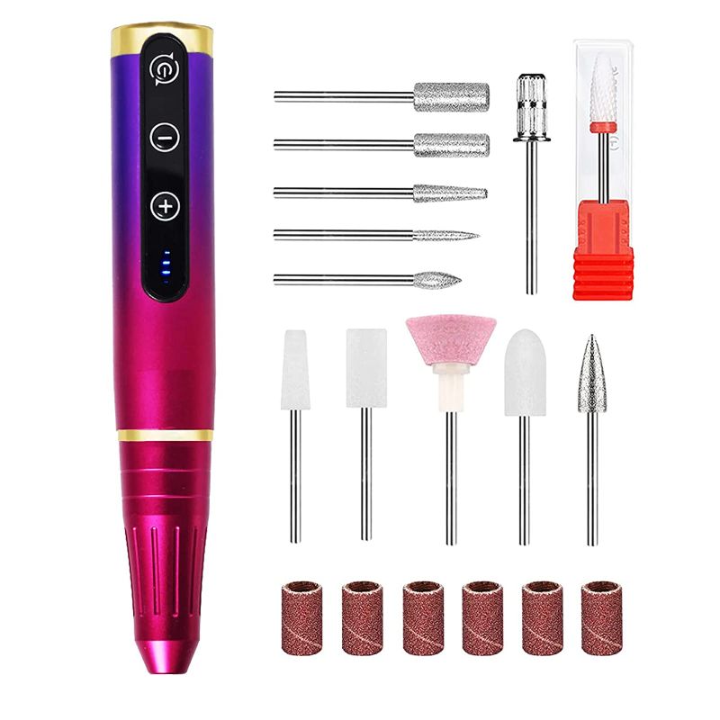 Photo 1 of Electric Nail Drill, Rechargeable Cordless Nail Drill Machine, Professional Nail File for Manicure Pedicure Polishing Acrylic Gel Nails, Nail Drill Kit with Bits for Salon Home Use (Fuchsia)
