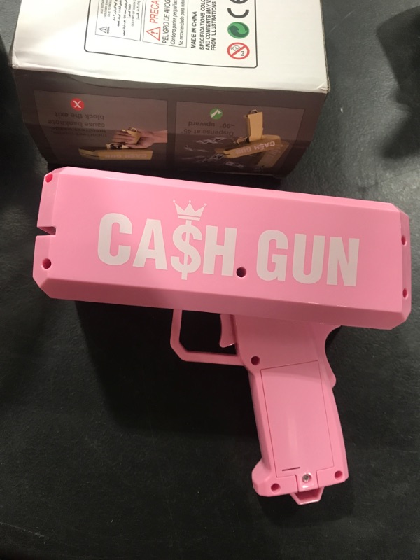 Photo 2 of PREZZY Money Gun Shooter with Play Money 104 PCS Dollar Bills, Toy Prop Guns for Movies That Look Real, Make it Rain for Party Nightclub Birthday Christmas Wedding (Pink)