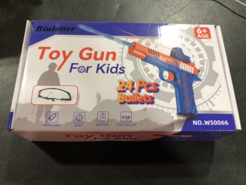 Photo 2 of Biulotter Toy Gun Soft Bullets, Educational Model Toy Pistol for Boys Soft Bullet Toy Pistol with 240 Pcs Bullets for 6,7,8,9,14+ Kids Boys Girls Toy Gun for Kids