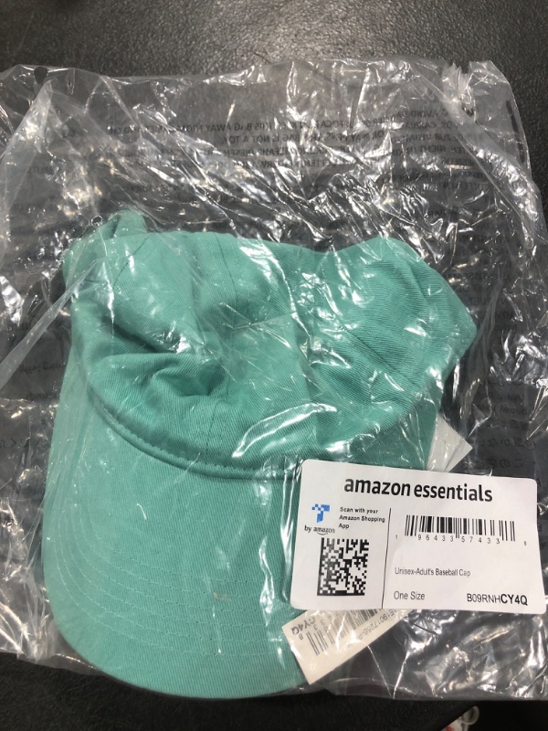 Photo 2 of Amazon Essentials Unisex Baseball Cap One Size Mint Green