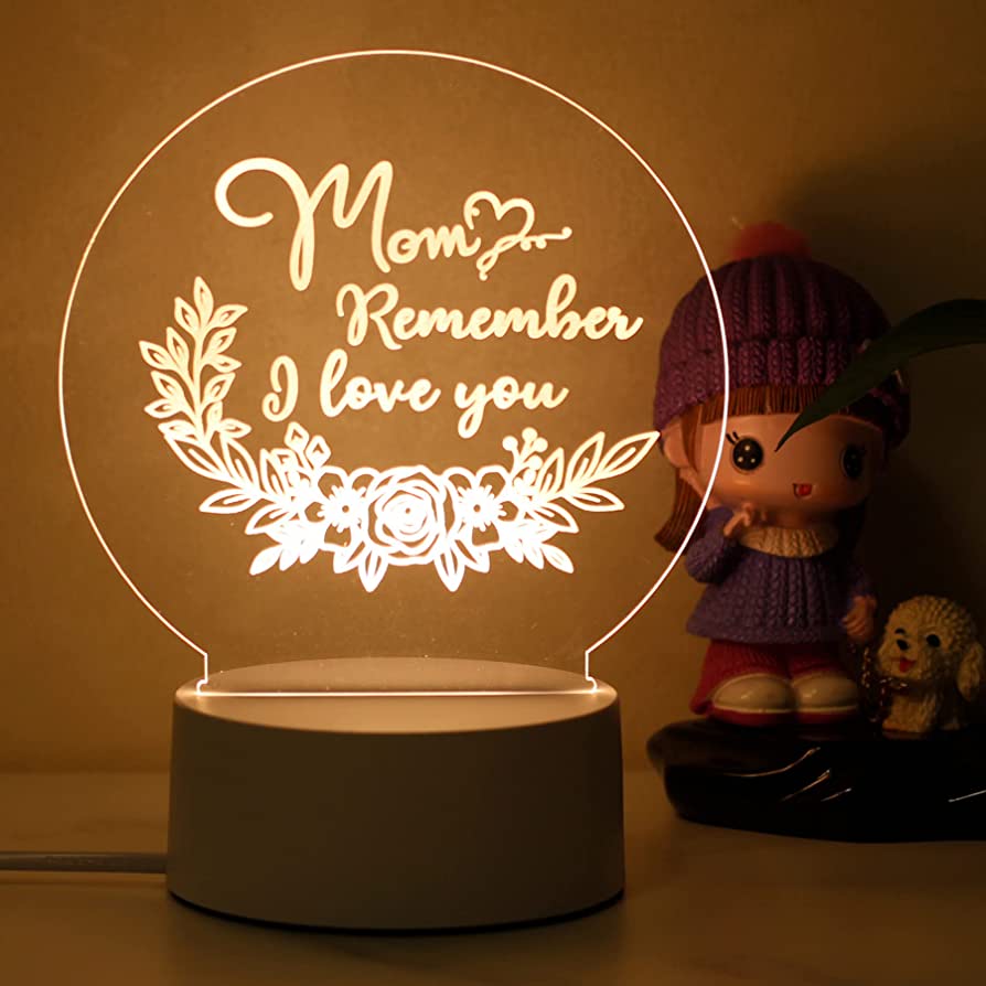 Photo 1 of Mothers Day Gifts for Mom-Mom Remember I Love You Night Light,Unique Birthday Gift Ideas for Mom from Daughter Son(Round)
