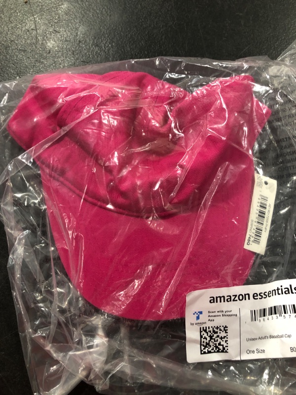 Photo 2 of Amazon Essentials Unisex Baseball Cap One Size Hot Pink