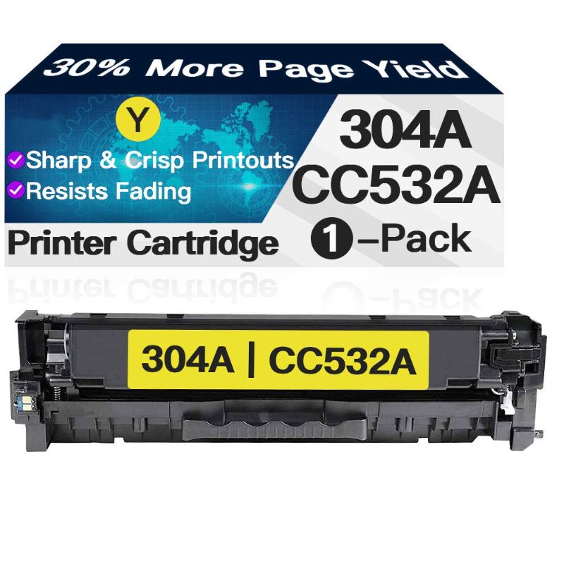 Photo 1 of Remanufactured Toner Cartridge Replacement for HP CC532A 304A (Yellow?1-Pack)