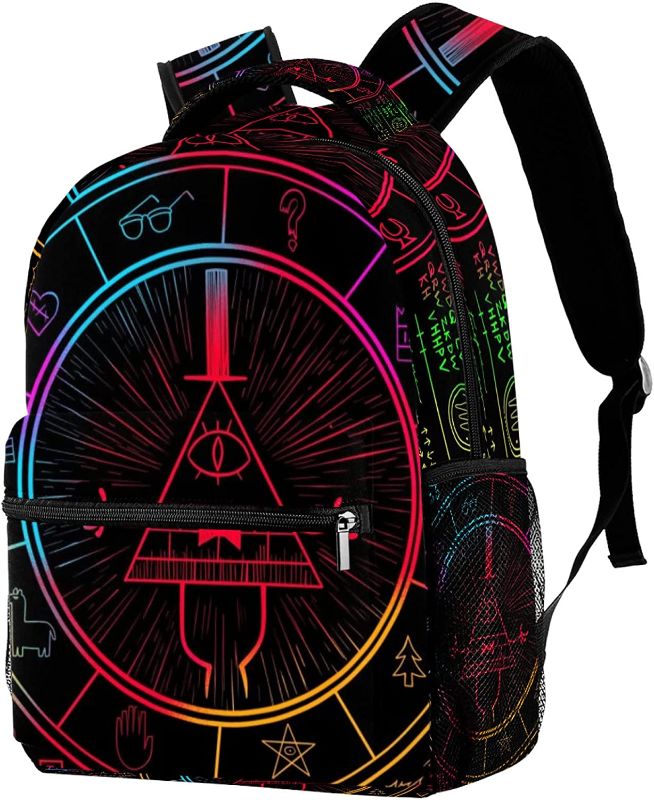Photo 1 of  Bill Cipher Wheel Zodiac School Backpack Book Bag Travel Daypack for Boys Girls