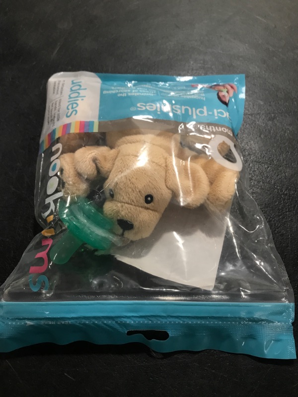 Photo 1 of Nookums Paci-Plushies Buddies - Pacifier Holder - Adapts to Name Brand Pacifiers, Suitable for All Ages, Plush Toy Includes Detachable Pacifier