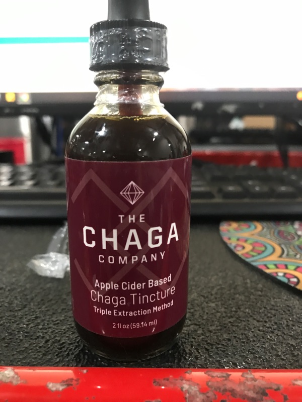 Photo 2 of Apple Cider Based Triple Extraction Chaga Mushroom Extract Made with Wild Harvested Chaga from Alaska, 2 fl.oz. Alcohol Free