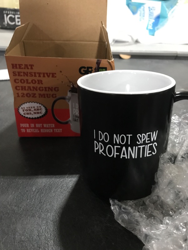 Photo 2 of 12oz Text Revealing [I Do Not Spew Profanities] Funny Mugs for Women - Sarcastic Coffee Cups for Women. Best Big Coffee Mug Stocking Stuffers for Her - Snarky White Elephant & Dirty Santa Presents Profanities (12oz) Ceramic