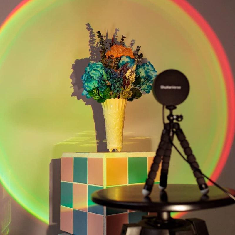 Photo 1 of Limited-time deal: ShutterVerse Sunset Projector Lamp, RGB Color Changing - LED Lights Floor Lamp - 360 Degree Rotation - Home Decor - Photography Tool - Phone App Control 