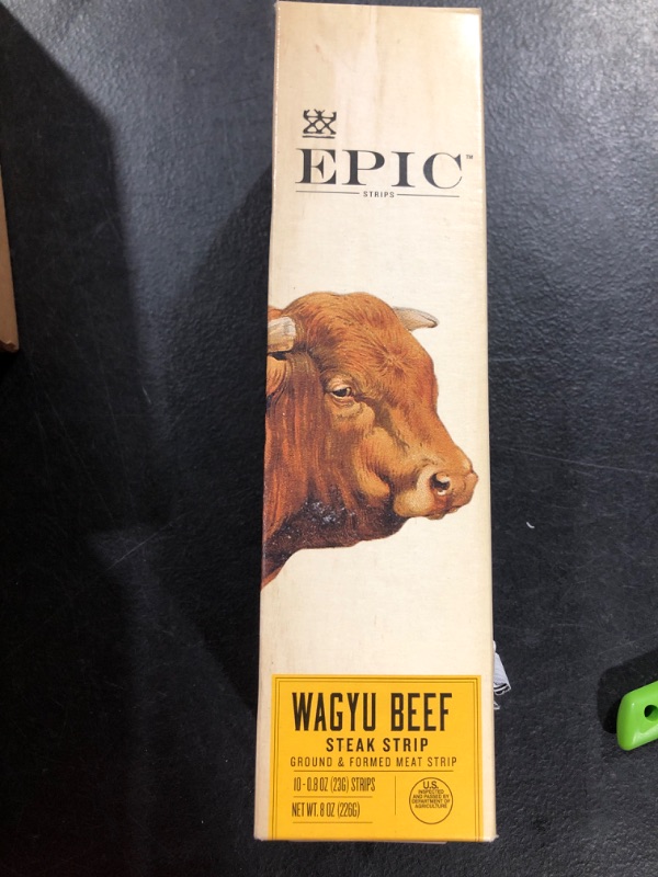 Photo 2 of EPIC Wagyu Beef Steak Strips, Grass-Fed, 10 Count Box 0.8oz strips Wagyu Beef 10 Count (Pack of 1)