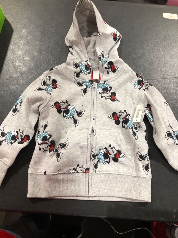 Photo 2 of Amazon Essentials Disney | Marvel | Star Wars | Princess Girls and Toddlers' Fleece Zip-Up Hoodie Sweatshirts X-Small Minnie Icons