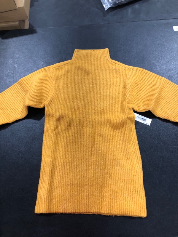 Photo 2 of Amazon Essentials Girls' Soft Touch Long-Sleeve Mock Neck Sweater Dress 4T Golden Yellow