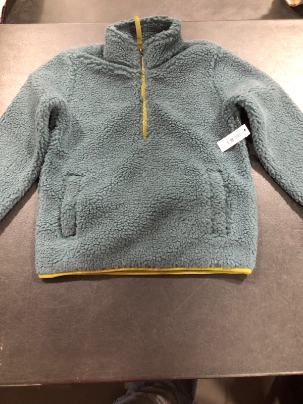 Photo 2 of Amazon Essentials Boys and Toddlers' Polar Fleece Lined Sherpa Quarter-Zip Jacket Small Dark Green