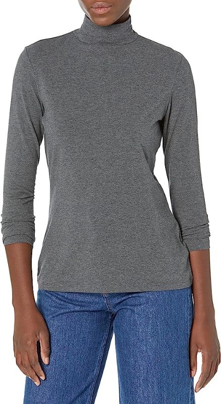 Photo 1 of Amazon Essentials Women's Classic-Fit Long-Sleeve Mockneck Top M