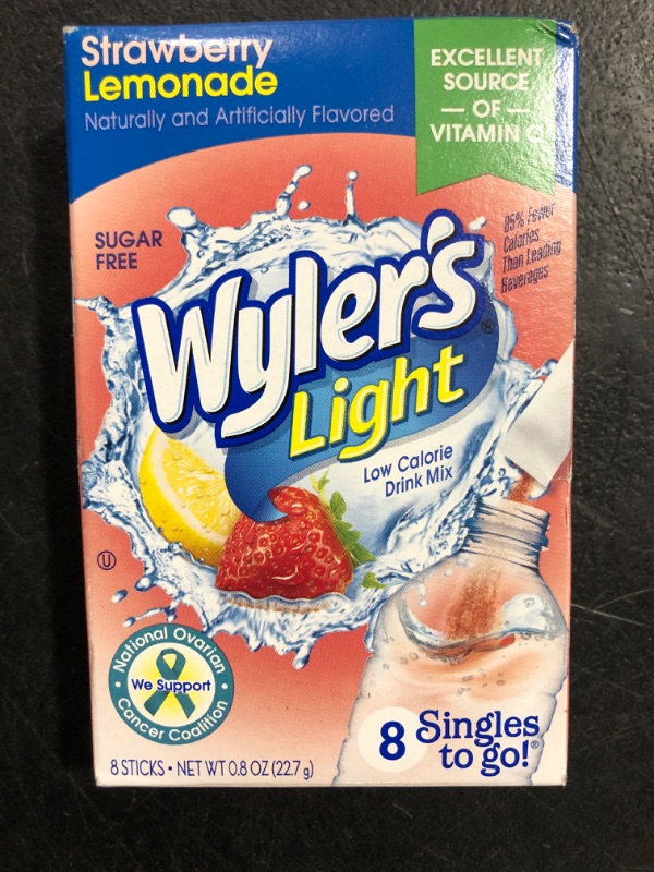 Photo 2 of Wyler's Light Singles To Go Powder Packets, Water Drink Mix, Strawberry Lemonade, 1 pack