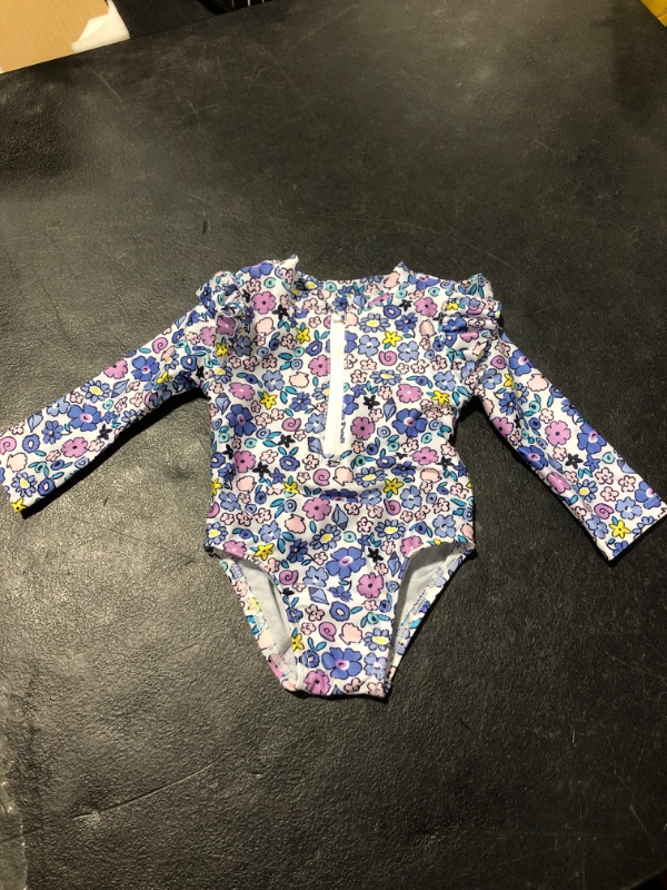 Photo 2 of Gerber Baby & Toddler Girl One Piece Long Sleeve Swimsuit Rash Guard with UPF 50+ (0/3M - 5T)
