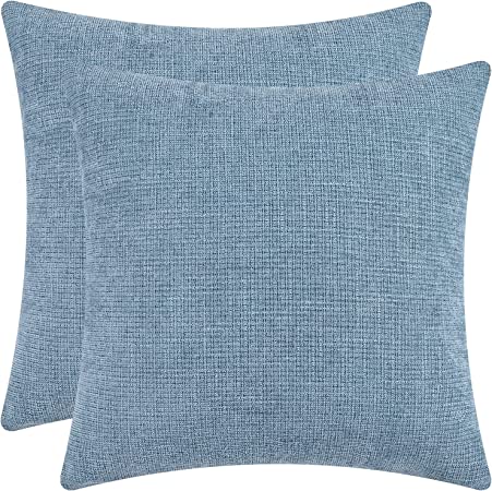 Photo 1 of 2 PACK BLUE PILLOW COVERS, 16.5" X 18"