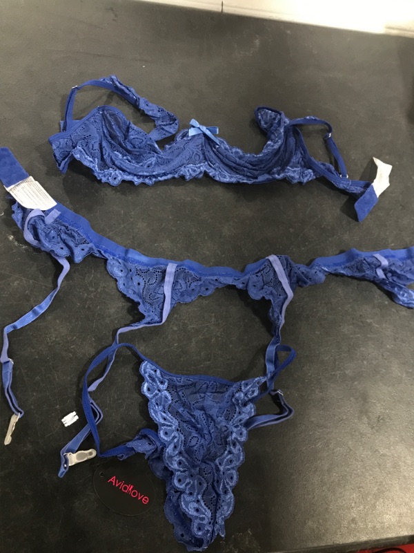 Photo 1 of AVIDLOVE BLUE LINGERIE 3PC SET SMALL