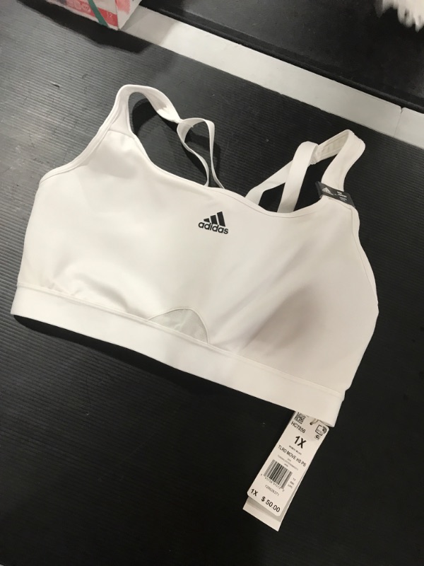 Photo 2 of adidas Women's Training High Support Good Level Bra 1X White