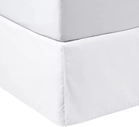 Photo 1 of  Amazon Basics Lightweight Pleated Bed Skirt, Queen, Bright White 39IN X 75IN X 16IN FULL