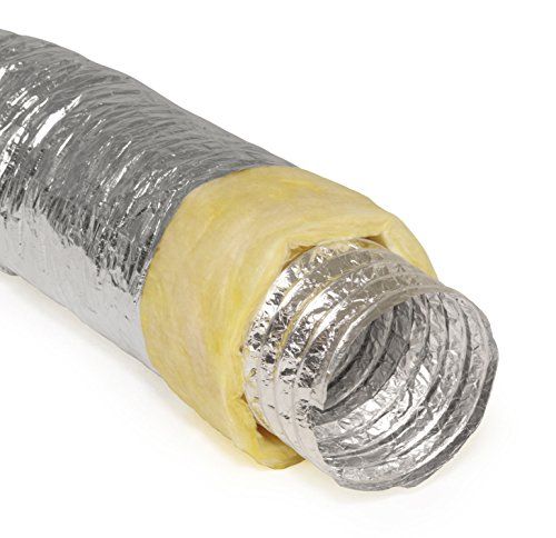 Photo 1 of 6" Inch Flexible Aluminum Ducting Hose Insulated R-4.2 Air Duct Pipe for for Heavy Duty HVAC & Exhaust Ductwork Insulation - 25' Feet Long
