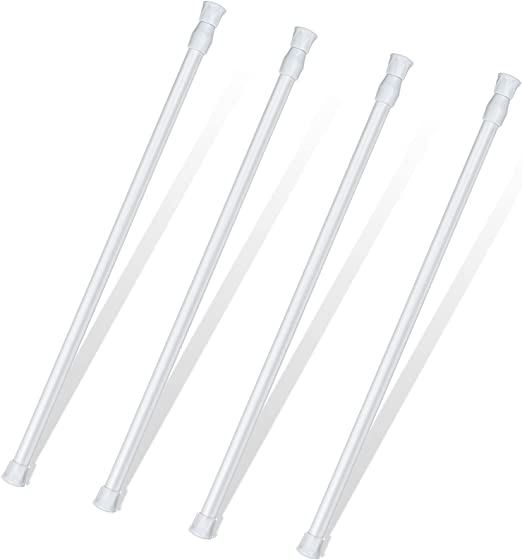 Photo 1 of 4 Pack Window Security Bar Adjustable Sliding Window Glass Door Lock White Security Bars with Rubber Tips Extendable Tension Rods 17-27.6 Inches Sliding Door Safety Bar for Children Home Bathroom