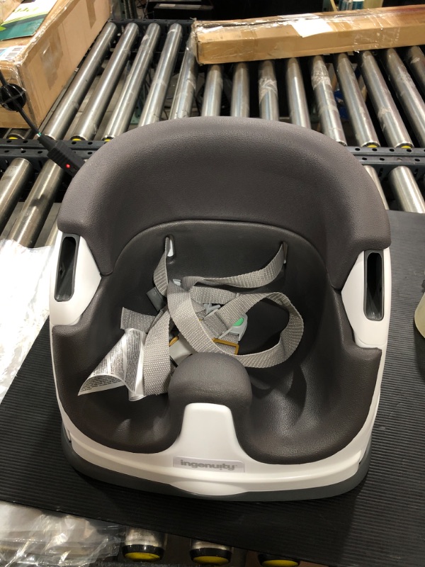 Photo 2 of Ingenuity Baby Base 2-in-1 Booster Feeding and Floor Seat with Self-Storing Tray, Slate