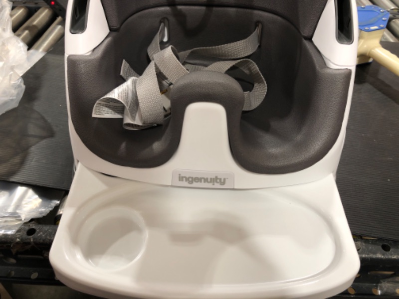 Photo 4 of Ingenuity Baby Base 2-in-1 Booster Feeding and Floor Seat with Self-Storing Tray, Slate