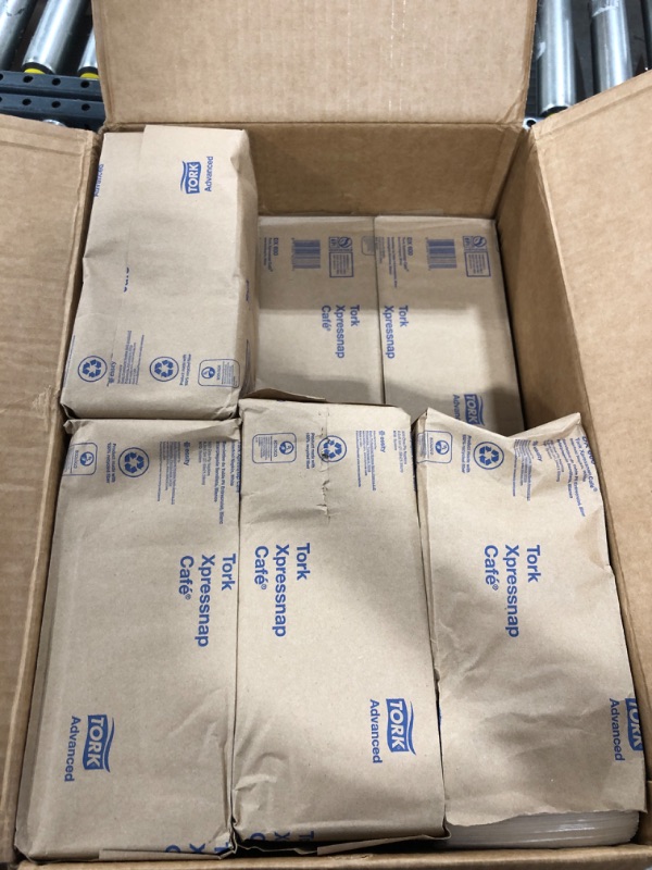 Photo 1 of Tork DX600 Advanced Xpressnap Cafe Interfold Single-Ply Dispenser Napkin, White, Pack of 10