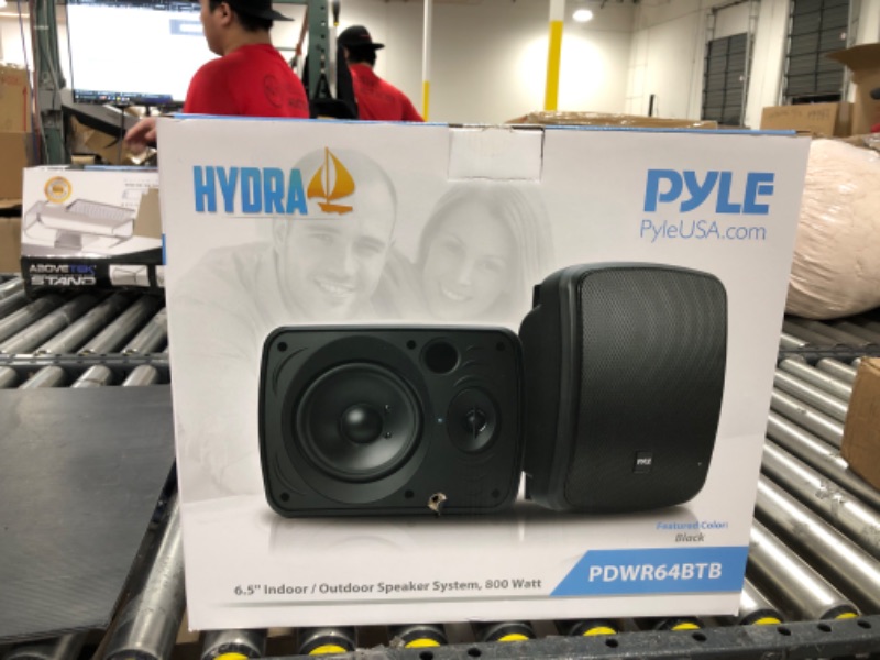 Photo 1 of Outdoor Waterproof Wireless Bluetooth Speaker - 6.5 Inch Pair 2-Way Weatherproof Wall/Ceiling Mounted Dual Speakers w/Heavy Duty Grill, Universal Mount, Patio, Indoor Use - Pyle PDWR64BTB (Black) Black 6.5 in 800 Watt