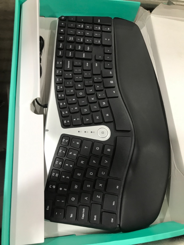 Photo 2 of Nulea Ergonomic Keyboard, Wired Split Keyboard with Pillowed Wrist and Palm Support, Featuring Dual USB Ports, Natural Typing Keyboard for Carpal Tunnel, Compatible with Windows/Mac