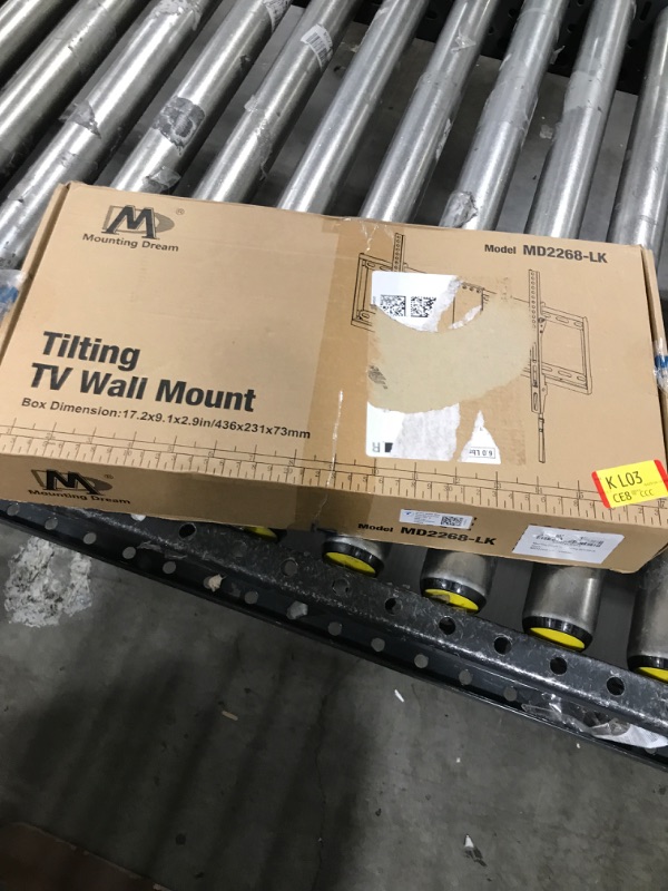 Photo 1 of Mounting Dream TV Mount for Most 37-70 Inch TV, Universal Tilt TV Wall Mount Fit 16", 18", 24" Stud with Loading Capacity 132lbs, Max Vesa 600 x 400mm, Low Profile Flat Wall Mount Bracket
