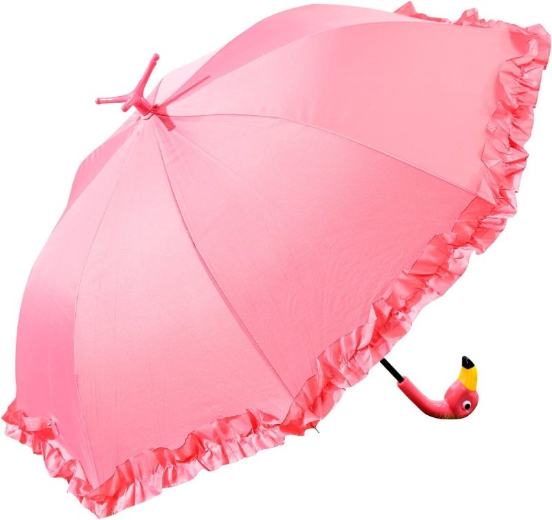 Photo 1 of 
GiftCraft Pink Flamingo Full-Size Standing Parasol Umbrella for Rain of Shine

