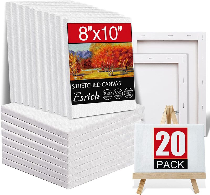 Photo 1 of 20 Pack Canvases for Painting with 8x10", Painting Canvas for Oil & Acrylic Paint. 