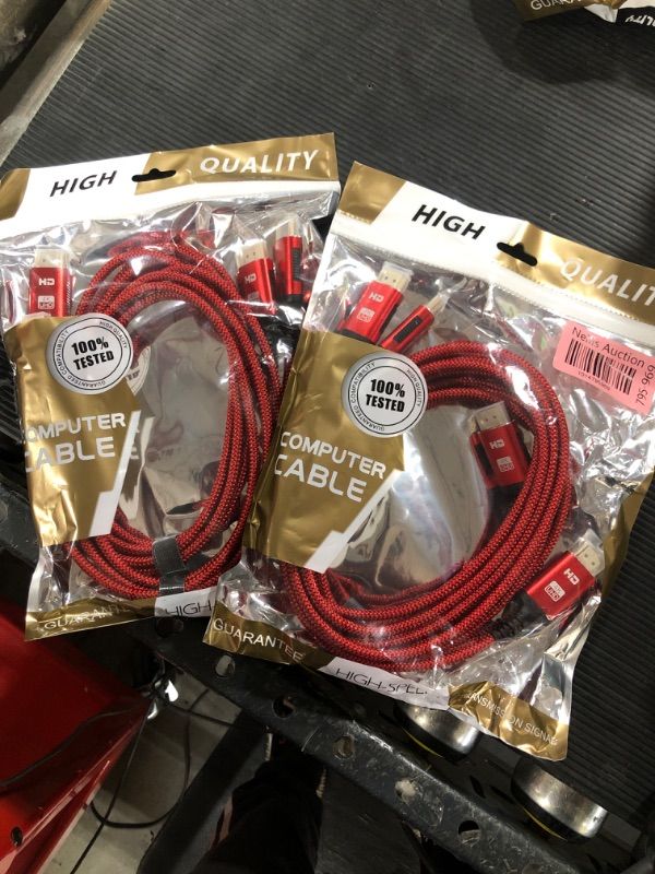 Photo 2 of Highwings HDMI Cable 4K 6FT-2PACK, High Speed 18Gbps HDMI 2.0 Cable, HDR 3D 4K@60Hz 2160P 1080P HDCP 2.2 ARC Ethernet-Braided HDMI to HDMI Cord-Compatible with Fire TV, UHD TV, Monitor-Red 6 FT Red 2 PACK