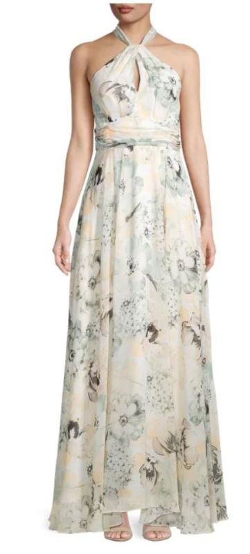 Photo 1 of Calvin Klein Printed Halter Maxi Dress 14