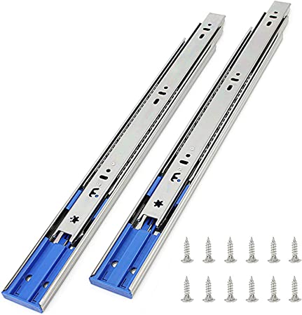 Photo 1 of 6 Pairs of 22 Inch Hardware 3-Section Soft Close Full Extension Ball Bearing Side Mount Drawer Slides,100 LB Capacity Drawer Slide
