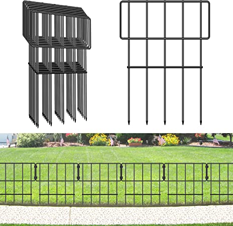 Photo 1 of 24 Packs Garden Fence for Dogs, YYHLL Matte Finish Rustproof Steel No Dig Decorative Garden Fence for Dog Small Animals Garden Fencing, Outdoor Decorative Fences with Snap and Ties 17 in(H) X 13 in(L)
