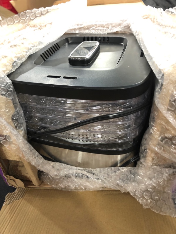 Photo 1 of OSTBA Food Dehydrator Machine Adjustable Temperature & 72H Timer, 5-Tray Dehydrators for Food and Jerky, Fruit, Dog Treats, Herbs, Snacks, LED Display, 240W Electric Food Dryer, Recipe Book Electronic Control