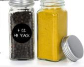 Photo 1 of 4 oz Clear Glass Spice Jars,Empty Square Spice Bottles,Glass Seasoning Jars,Spice Containers with Aluminum Caps,Shaker Lids, 2 pack 