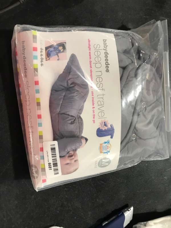 Photo 2 of baby deedee Sleep Nest Travel Quilted Baby Sleeping Bag Sack with Sleeves, Gray Skies, Medium (6-18 Months) Medium (6-18 Month) Gray Skies