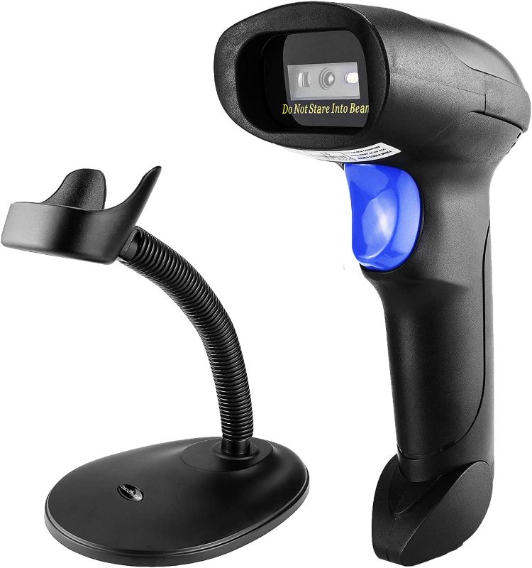 Photo 1 of NetumScan Upgraded Version Wireless Barcode Scanner with Stand, Portable Automatic 1D 2D Barcode Reader 2-in-1 (2.4G Wireless & USB 2.0 Wired QR Code Scanner for Warehouse POS and Computer