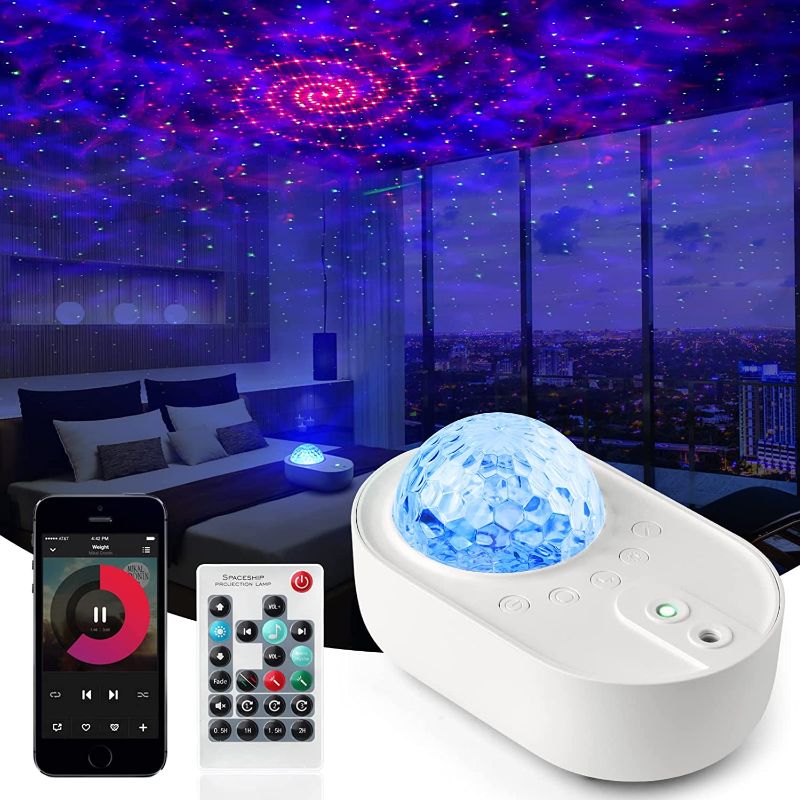 Photo 1 of Star Projector 3 in 1 Galaxy Night Light Projector with White Noise and Bluetooth Speaker for Home Bedroom Decor, Remote Control, Christmas Birthday Gifts for Kids Women Man - White 