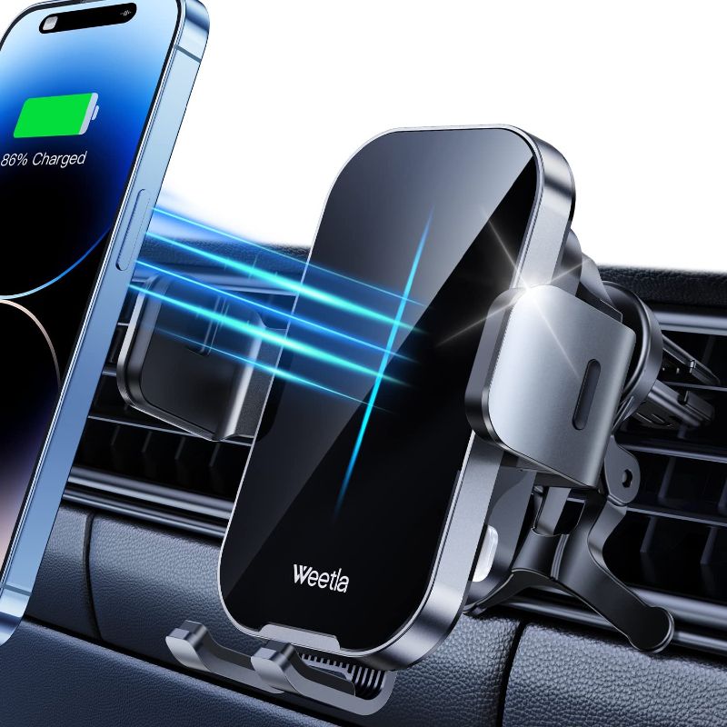 Photo 1 of Wireless Car Charger,Charging Auto-Alignment, Air Vent 360° Adjustable Auto-Clamping Car Phone Holder Mount Wireless Charging For iPhone14/13/12/11/Pro Max/Samsung Galaxy Phones 