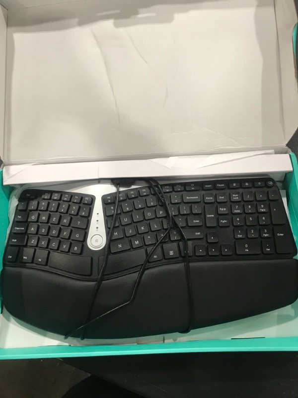 Photo 2 of Nulea Ergonomic Keyboard, Wired Split Keyboard with Pillowed Wrist and Palm Support, Featuring Dual USB Ports, Natural Typing Keyboard for Carpal Tunnel, Compatible with Windows/Mac