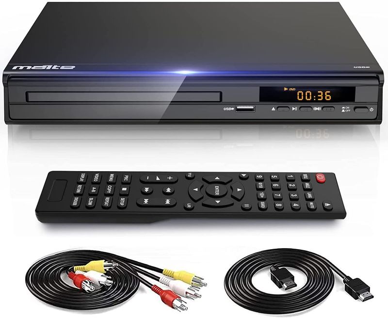 Photo 1 of DVD Player, HDMI AV Output, All Region Free CD DVD Players for TV, DVD Players with NTSC/PAL System, Supports Mic's & USB Input, Package Includes HDMI/RCA Cables and Remote Control(No Battery)