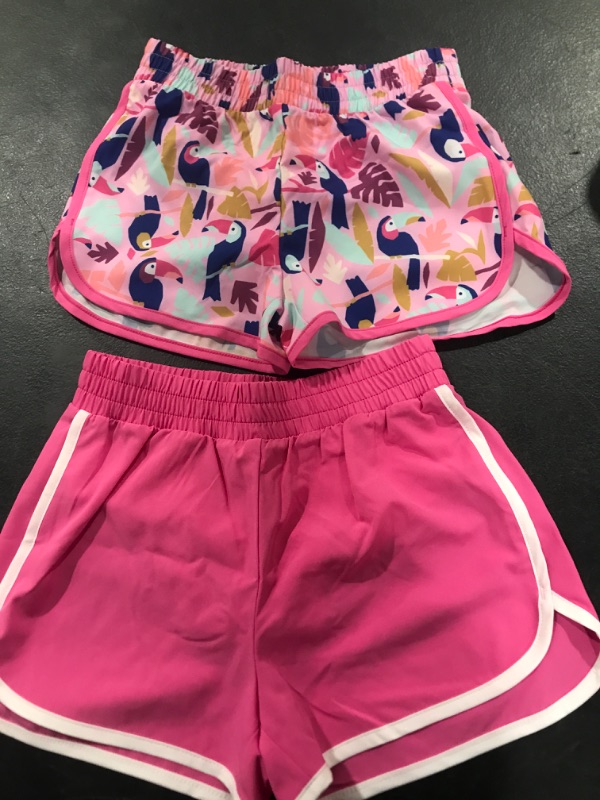 Photo 2 of Amazon Essentials Girls and Toddlers' Active Running Short, Pack of 2 Small Pink, Toucan