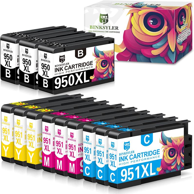 Photo 1 of BINKSYLER 950xl 951xl Combo (950 XL Black/951 XL Color) Replacement for HP 950 951 Ink Cartridges Combo Pack use in Officejet Pro 8600 8610 8620 8630 8630 8625 8615 8100 276dw 251dw (3BK,3C,3M,3Y) 