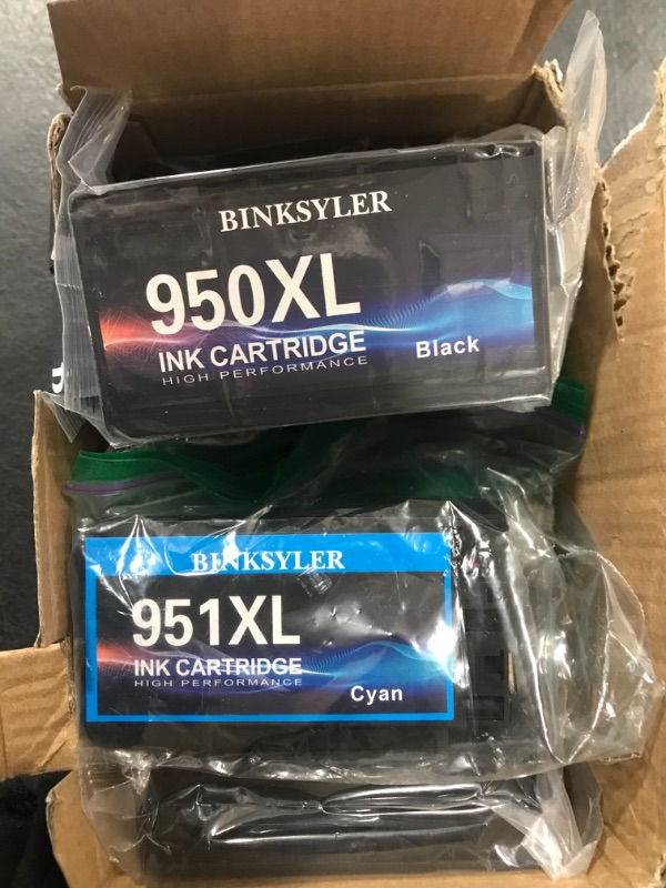 Photo 2 of BINKSYLER 950xl 951xl Combo (950 XL Black/951 XL Color) Replacement for HP 950 951 Ink Cartridges Combo Pack use in Officejet Pro 8600 8610 8620 8630 8630 8625 8615 8100 276dw 251dw (3BK,3C,3M,3Y) 