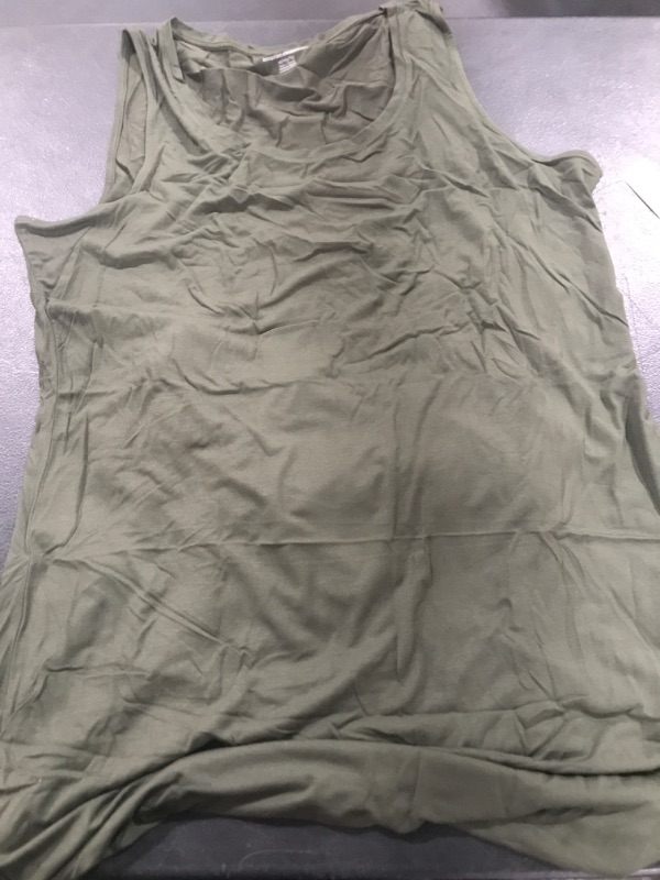 Photo 2 of Amazon Essentials Women's Tank Maxi Dress Rayon Blend Dark Olive X-Large